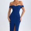 Rasine Off-Shoulder Midaxi-Kleid in True Navy Rasine Off-Shoulder Midaxi-Kleid in True Navy