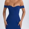 Rasine Off-Shoulder Midaxi-Kleid in True Navy Rasine Off-Shoulder Midaxi-Kleid in True Navy