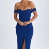 Rasine Off-Shoulder Midaxi-Kleid in True Navy Rasine Off-Shoulder Midaxi-Kleid in True Navy
