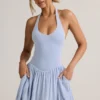 Reanna Modal-Minikleid mit rückenfreiem Neckholder in Hellblau Reanna Modal-Minikleid mit rückenfreiem Neckholder in Hellblau