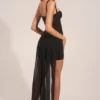 Reeva Minikleid mit Korsett und Drapierung in Schwarz