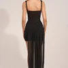Reeva Minikleid mit Korsett und Drapierung in Schwarz