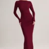 Regine Modal-Maxikleid mit Rüschen und rückenfreiem Ausschnitt in Weinrot Regine Modal-Maxikleid mit Rüschen und rückenfreiem Ausschnitt in Weinrot