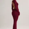 Regine Modal-Maxikleid mit Rüschen und rückenfreiem Ausschnitt in Weinrot Regine Modal-Maxikleid mit Rüschen und rückenfreiem Ausschnitt in Weinrot