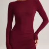 Regine Modal-Maxikleid mit Rüschen und rückenfreiem Ausschnitt in Weinrot Regine Modal-Maxikleid mit Rüschen und rückenfreiem Ausschnitt in Weinrot