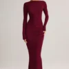 Regine Modal-Maxikleid mit Rüschen und rückenfreiem Ausschnitt in Weinrot Regine Modal-Maxikleid mit Rüschen und rückenfreiem Ausschnitt in Weinrot