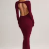 Regine Modal-Maxikleid mit Rüschen und rückenfreiem Ausschnitt in Weinrot Regine Modal-Maxikleid mit Rüschen und rückenfreiem Ausschnitt in Weinrot