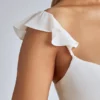 Rialta Cut-Out-Satin-Minikleid in Elfenbein