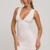 Rio A-Linien-Minikleid mit gerafftem Oberteil in Weiß