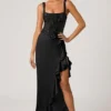 Robina – Verziertes Korsettkleid mit Rüschenbesatz in Schwarz Robina – Verziertes Korsettkleid mit Rüschenbesatz in Schwarz