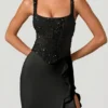 Robina – Verziertes Korsettkleid mit Rüschenbesatz in Schwarz Robina – Verziertes Korsettkleid mit Rüschenbesatz in Schwarz
