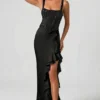 Robina – Verziertes Korsettkleid mit Rüschenbesatz in Schwarz Robina – Verziertes Korsettkleid mit Rüschenbesatz in Schwarz