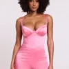 Romera Satin-Korsett-Mini-Playsuit in Rosa Romera Satin-Korsett-Mini-Playsuit in Rosa