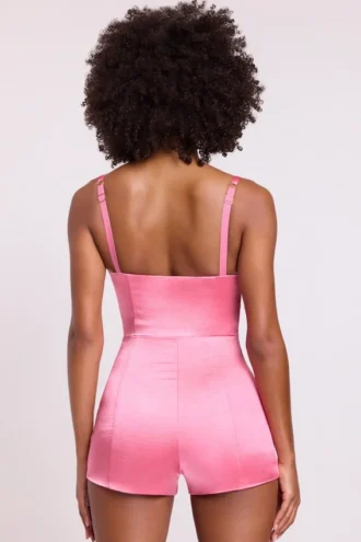 Romera Satin-Korsett-Mini-Playsuit in Rosa Romera Satin-Korsett-Mini-Playsuit in Rosa