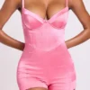 Romera Satin-Korsett-Mini-Playsuit in Rosa Romera Satin-Korsett-Mini-Playsuit in Rosa