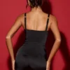 Romera Satin-Korsett-Playsuit in Schwarz Romera Satin-Korsett-Playsuit in Schwarz