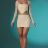 Romy Verzierter Bodycon-Minirock aus Spitze in Elfenbein Romy Verzierter Bodycon-Minirock aus Spitze in Elfenbein