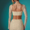 Romy Verzierter Bodycon-Minirock aus Spitze in Elfenbein Romy Verzierter Bodycon-Minirock aus Spitze in Elfenbein