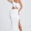 Rosalia One-Shoulder-Maxikleid mit Metallverzierungen in Weiß Rosalia One-Shoulder-Maxikleid mit Metallverzierungen in Weiß