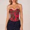 Rose Bandeau-Korsett-Oberteil mit Schnürung in rosa Leopardenmuster Rose Bandeau-Korsett-Oberteil mit Schnürung in rosa Leopardenmuster