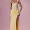 Rosina Mesh-Brautjungfernkleid in Buttergelb