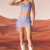 Roux Minirock mit verzierten Trägern in Blau
