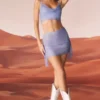 Roux Minirock mit verzierten Trägern in Blau