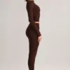 Roux Modal-Leggings mit mittlerer Leibhöhe und verkürztem Bein in Schokoladenbraun Roux Modal-Leggings mit mittlerer Leibhöhe und verkürztem Bein in Schokoladenbraun
