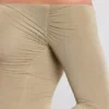 Roxana Langarm-Maxikleid aus Modal-Kaschmir-Mischung mit schulterfreiem Ausschnitt in Taupe