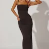 Ryatt gerafftes, figurbetontes Maxikleid in Schwarz
