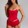 Sabrine Slinky Jersey Low-Rise Hotpants in Feuerrot Sabrine Slinky Jersey Low-Rise Hotpants in Feuerrot
