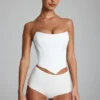 Sabrine Slinky Jersey Low-Rise Hotpants in Weiß Sabrine Slinky Jersey Low-Rise Hotpants in Weiß