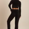 Safia – Weite Hose aus flauschigem Strick in Schwarz Safia – Weite Hose aus flauschigem Strick in Schwarz