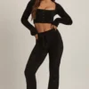 Safia – Weite Hose aus flauschigem Strick in Schwarz Safia – Weite Hose aus flauschigem Strick in Schwarz
