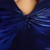 safiya Langärmliges Abendkleid aus Metallic-Jersey in Electric Blue