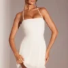 Salerno Verziertes, vielseitig tragbares A-Linien-Minikleid in Weiß