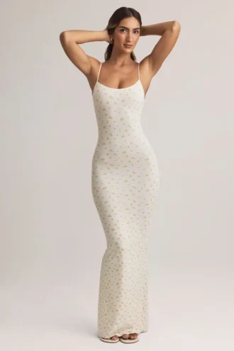 Salma Modal-Maxikleid mit U-Ausschnitt und Trägern in Blumenmuster