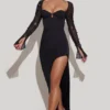 San Marino Maxikleid mit Verzierung und Seitenschlitz in Schwarz San Marino Maxikleid mit Verzierung und Seitenschlitz in Schwarz
