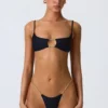 Sanibel Bikinioberteil mit Kettenverzierung und Cut-outs in Schwarz Sanibel Bikinioberteil mit Kettenverzierung und Cut-outs in Schwarz