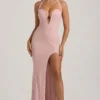Sansel verziertes Neckholder-Kleid in Lavendelrosa