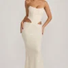 Saphira verziertes, drapiertes Korsettkleid mit Cut-outs in Weiß Saphira verziertes, drapiertes Korsettkleid mit Cut-outs in Weiß