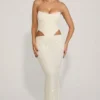 Saphira verziertes, drapiertes Korsettkleid mit Cut-outs in Weiß Saphira verziertes, drapiertes Korsettkleid mit Cut-outs in Weiß