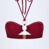 Savai Bikinioberteil mit Rüschen und Metallverzierung in Dark Cherry Savai Bikinioberteil mit Rüschen und Metallverzierung in Dark Cherry