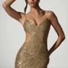 Sayzel Minikleid mit Cut-outs und Verzierungen in Gold