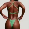 Seersucker-Bikinioberteil mit Trägern und U-Ausschnitt in Seafoam Green Seersucker-Bikinioberteil mit Trägern und U-Ausschnitt in Seafoam Green