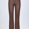 Selara Mid-Rise Flared Trousers in Bronze Selara Mid-Rise Flared Trousers in Bronze
