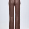 Selara Mid-Rise Flared Trousers in Bronze Selara Mid-Rise Flared Trousers in Bronze