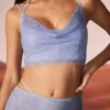 Selena verziertes Korsett mit Wasserfallausschnitt in Blau