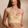 Selena verziertes Korsett mit Wasserfallausschnitt in Gold