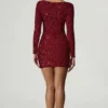 Sephina Minikleid mit Herzausschnitt und Verzierungen in Rot